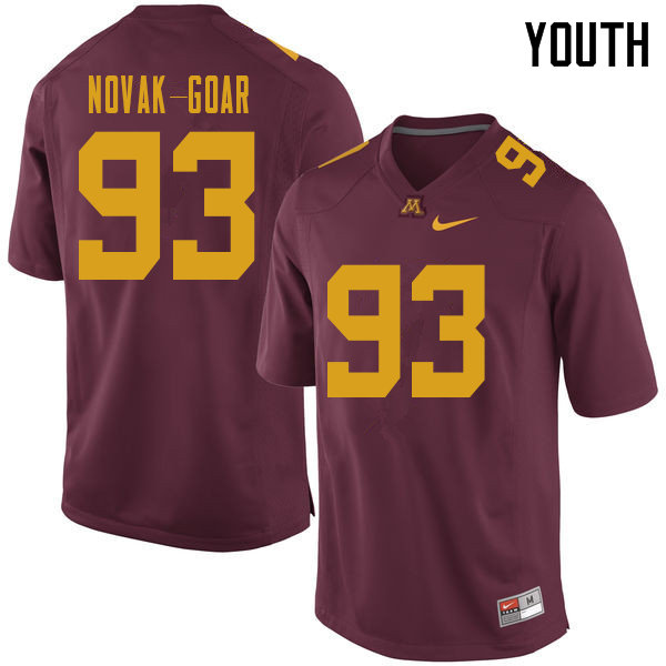 Youth #93 Connor Novak-Goar Minnesota Golden Gophers College Football Jerseys Sale-Maroon
